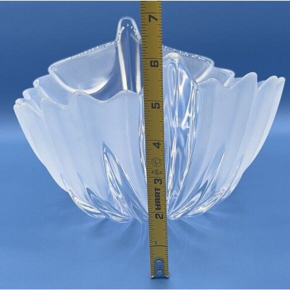 Walther Glas Ombre Clear Frosted Leaf Shaped Serving Bowl From Germany - Picture 9 of 11